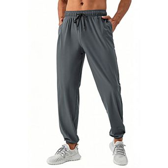 Men Lightweight Jogger Pants Elastic Drawstring Waist Quick Dry Athletic Running Trousers
