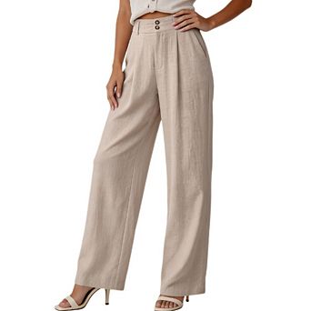 Women’s Casual Loose Wide Leg Lightweight Linen Daily Wear Pants