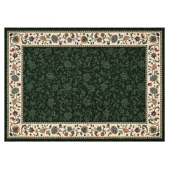 Vintage Floral Machine Washable Area Rug Non-Slip Low-Pile Carpet for Bedroom Living Room Porch