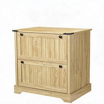 Two Drawer Filing Cabinets, Decorative Farmhouse File Cabinet with Letter/A4/Legal Files