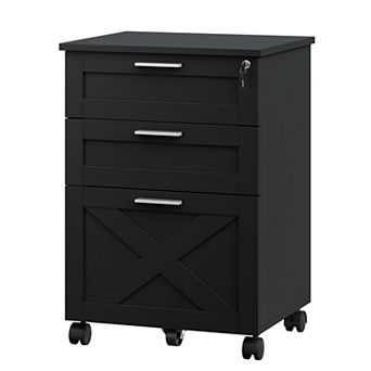 3-Drawer File Cabinet with Lock, Mobile Under Desk Storage Drawer for Home Office