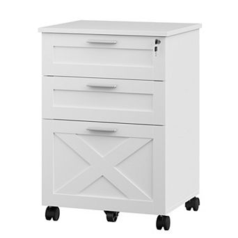 3-Drawer File Cabinet with Lock, Mobile Under Desk Storage Drawer for Home Office