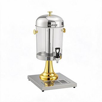 High Quality Stainless Steel Beverage Dispenser with Ice Core, Stand, Spigot & Drip Tray, 2.2 Gallon
