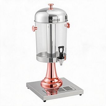 High Quality Stainless Steel Beverage Dispenser with Ice Core, Stand, Spigot & Drip Tray, 2.2 Gallon