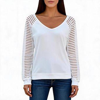 Women's Lace Long Sleeve V Neck Tops Casual Loose Fit Blouses Shirts Dressy Fall Fashion Outfits