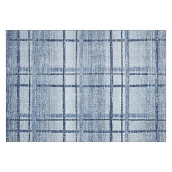 Modern Grid Plaid Machine Washable Area Rug Stain-Resistant Soft Pet-Friendly Carpet for Bedroom
