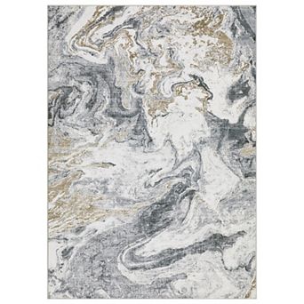 Abstract Marble Wave Machine Washable Area Rug Ultra Thin Non-Slip Carpet for Bedroom Living Room