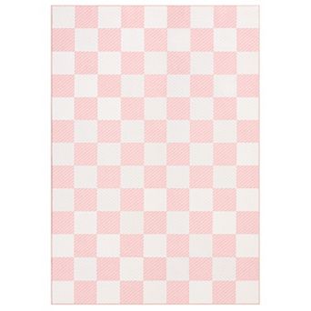 Checkered Geometric Machine Washable Area Rug Non-Shedding Non-Slip Stain-Resistant Carpet