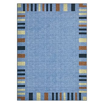 Geometric Machine Washable Area Rug Non-Slip Ultra Thin Low-Pile Stain ＆ Wear Resistant Carpet