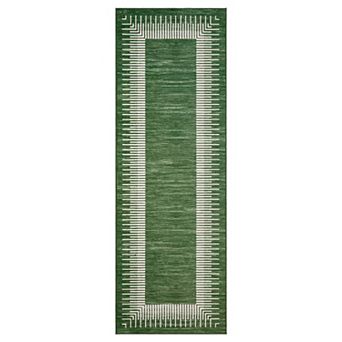 Geometric Striped Machine Washable Area Rug Non-Slip Foldable Carpet for Bedroom Living Room Porch