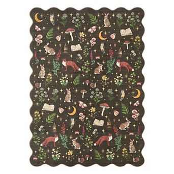 Forest Animal Machine Washable Area Rug Non-Slip Non-Shedding Soft Carpet for Bedroom Living Room