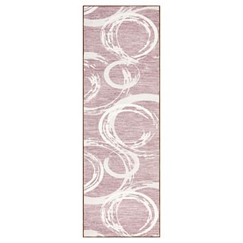 Abstract Circle Machine Washable Carpet Wear-Resistant Non-Slip Carpet for Bedroom Porch Living Room