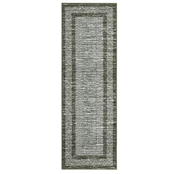 Border Geometric Machine Washable Area Rug Non-Slip Stain-Resistant Carpet for Living Room Bedroom