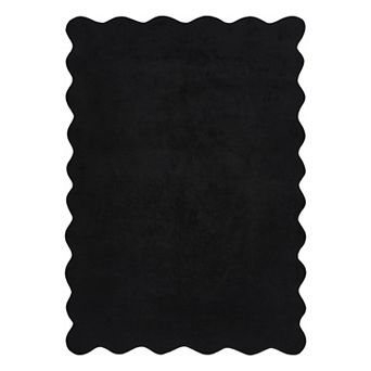 Solid Minimalist Machine Washable Area Rug Low-Pile Non-Slip Carpet for Bedroom Living Room Kitchen