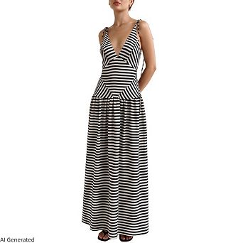 Women's Boho Print Sleeveless Halter High Waist A Line Vacation Beach Maxi Dress
