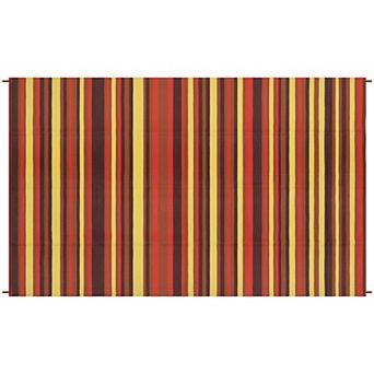 Reversible Striped Waterproof Outdoor Rug UV Stabilized Carpet for Beach Patio Deck RV Camping