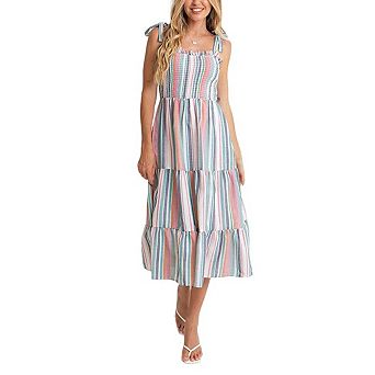 Women's Striped Sleeveless Cami Maxi Sundress Summer Casual Beach Vacation Daily Outfit