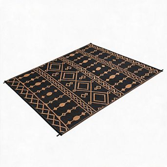320GSM Reversible Outdoor Woven Rug Waterproof UV Resistant Foldable Mat