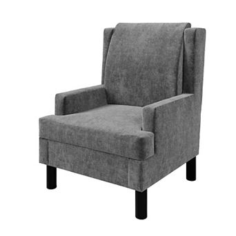 Wingback Accent Chair for Living Room, Reading Chair, Chenille Upholstered Armchair w/Soft Pillow