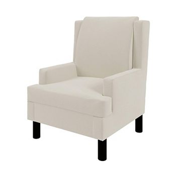 Wingback Accent Chair for Living Room, Reading Chair, Chenille Upholstered Armchair w/Soft Pillow
