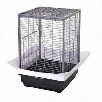 24 Inch Portable Metal Bird Cage Travel Carrier with Perches and Tray