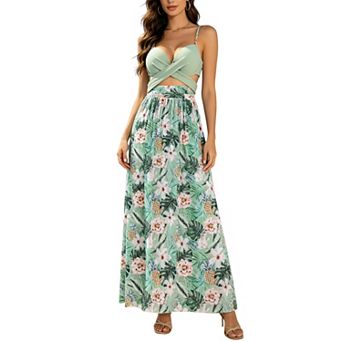 Women's 3 pc Wrap Bikini Set with Floral Maxi Skirt Cover Up