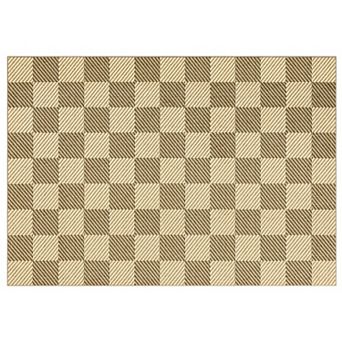 Washable Rug Non-Slip Checkered Area Rug Geometric Carpet Modern Area Rugs for Living Room Bedroom