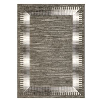 Modern Minimalist Washable Rug with Rubber Backing Foldable Soft Durable Carpet