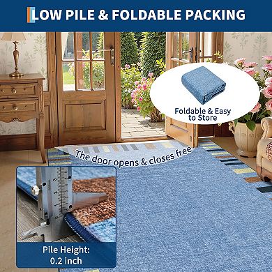 Modern Bordered Rug, Soft and Non-Shedding, Washable, Stain-Resistant and Slip-Resistant Carpet
