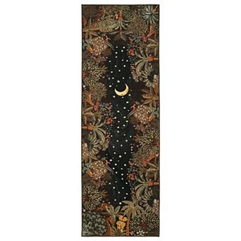 Jungle Animal Graphic Machine Washable Area Rug Stain-Resistant Soft Low-Pile Carpet for Bedroom