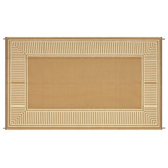 Waterproof Modern Line Outdoor Rug Tear-Resistant Pet-Friendly UV Stabilized Carpet for Picnic Patio
