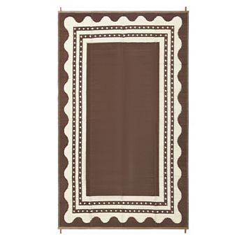 Waterproof Reversible Outdoor Rug Wear-Resistant Easy to Hose Clean Carpet for Picnic Beach Patio