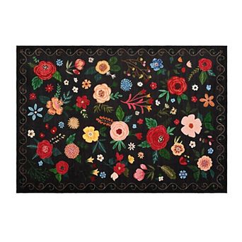 Area Rugs Floral Area Rug Machine Washable Carpet for Living Room Boho Botanical Floral Area Rug