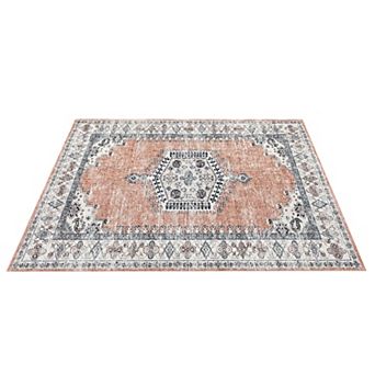 Vintage Area Rug Machine Washable Rug Non Slip Vintage Carpet Stain Resistant Folding Carpet