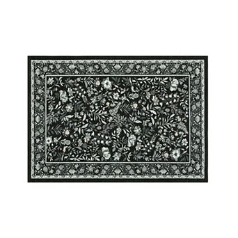 Washable Rugs for Living Room Non-Slip Botanical Floral Bedroom Carpet Non-Shedding Floor Mat Carpet