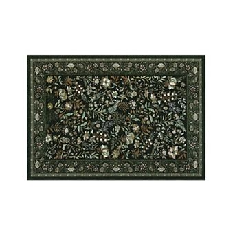 Washable Rugs for Living Room Non-Slip Botanical Floral Bedroom Carpet Non-Shedding Floor Mat Carpet