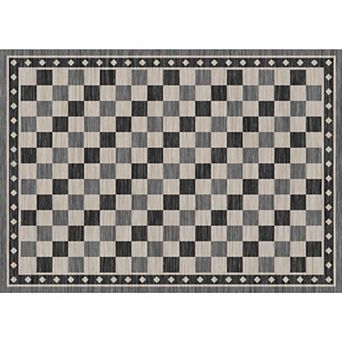 Area Rugs Checkered Area Rug Modern Geometric Low Pile Washable Carpet for Living Room Bedroom