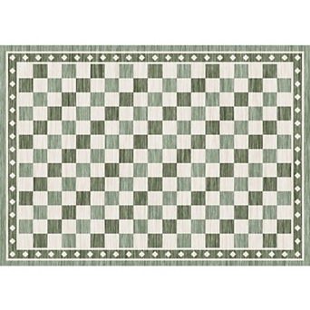 Area Rugs Checkered Area Rug Modern Geometric Low Pile Washable Carpet for Living Room Bedroom