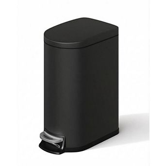 2.6 Gallon Slim Stainless Steel Step Trash Can Soft Close Lid Multi Color 10L Bin