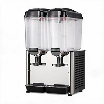 Black 2 Tank 18L Stainless Steel Beverage Dispenser Cooling Machine