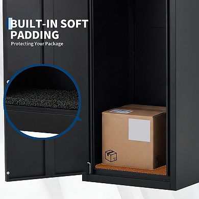 Galvanized Steel Package Delivery Boxes for Outside, Flip-Top Anti-Theft Parcel Drop Boxes with Lock