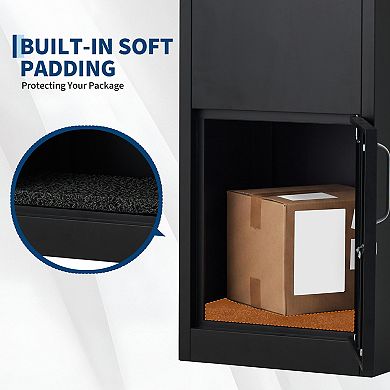 Metal Package Delivery Boxes for Outside, Waterproof Anti-Theft Parcel Drop Boxes with Lock