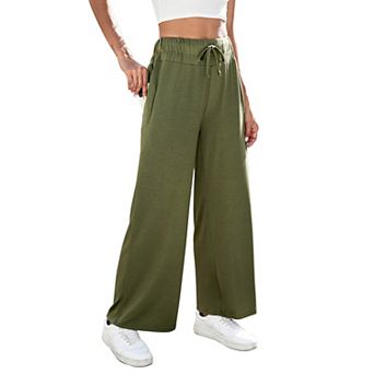 Womens Wide Leg Sweatpants High Waisted Baggy Lounge Pants Drawstring Athletic Joggers with Pockets