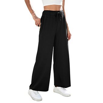 Womens Wide Leg Sweatpants High Waisted Baggy Lounge Pants Drawstring Athletic Joggers with Pockets