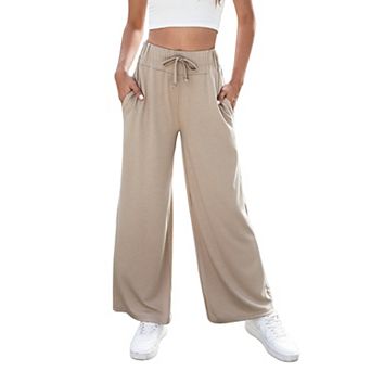 Womens Wide Leg Sweatpants High Waisted Baggy Lounge Pants Drawstring Athletic Joggers with Pockets