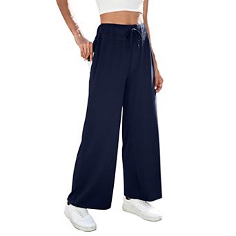 Womens Wide Leg Sweatpants High Waisted Baggy Lounge Pants Drawstring Athletic Joggers with Pockets