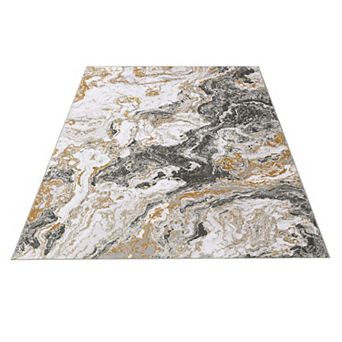 Area Rug, Abstract Marble Accent Rug, Soft Luxury, Non Slip and Washable,for Living Room,Kitchen Rug