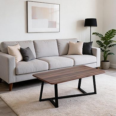 Modern Coffee Table, 47.2" Rectangular MDF Top Living Room Table