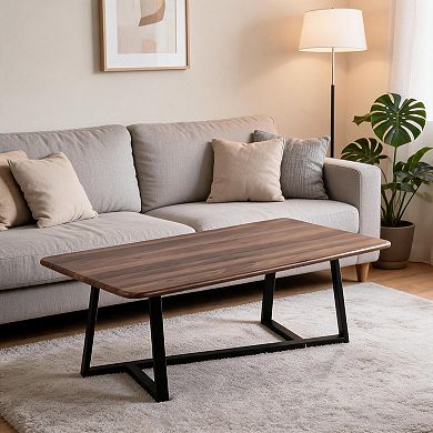 Modern Coffee Table, 47.2" Rectangular MDF Top Living Room Table