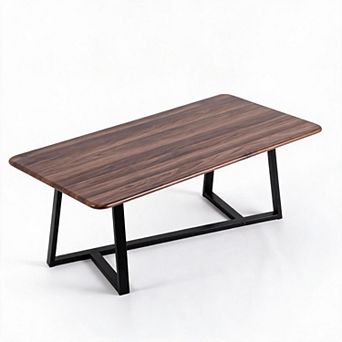 Modern Coffee Table, 47.2" Rectangular MDF Top Living Room Table